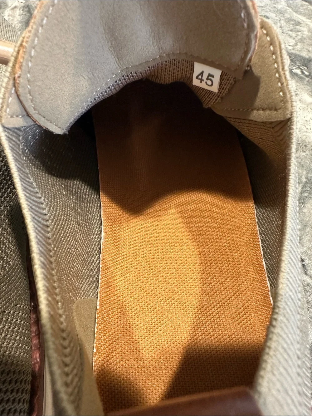 Amazon Men's Knit Slip-On Sneakers in Taupe Size 10.5